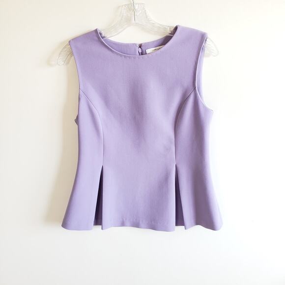 Diane Von Furstenberg Lilac Mallorie Peplum Top - Picture 3 of 8